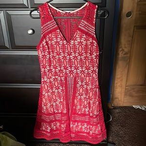 Francesca's Red Lace Dress